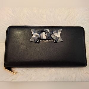 Marc Jacobs Black Wallet with Bow Accent